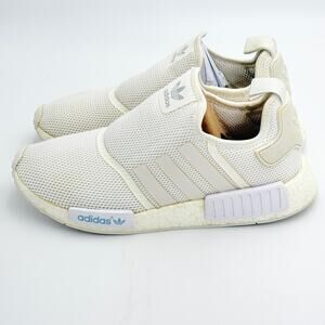 Adidas NMD R1 White Mesh Slip-On Sneakers - Size 12